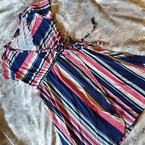 Size Medium: Multi color Striped Dress - Picture 4 of 8